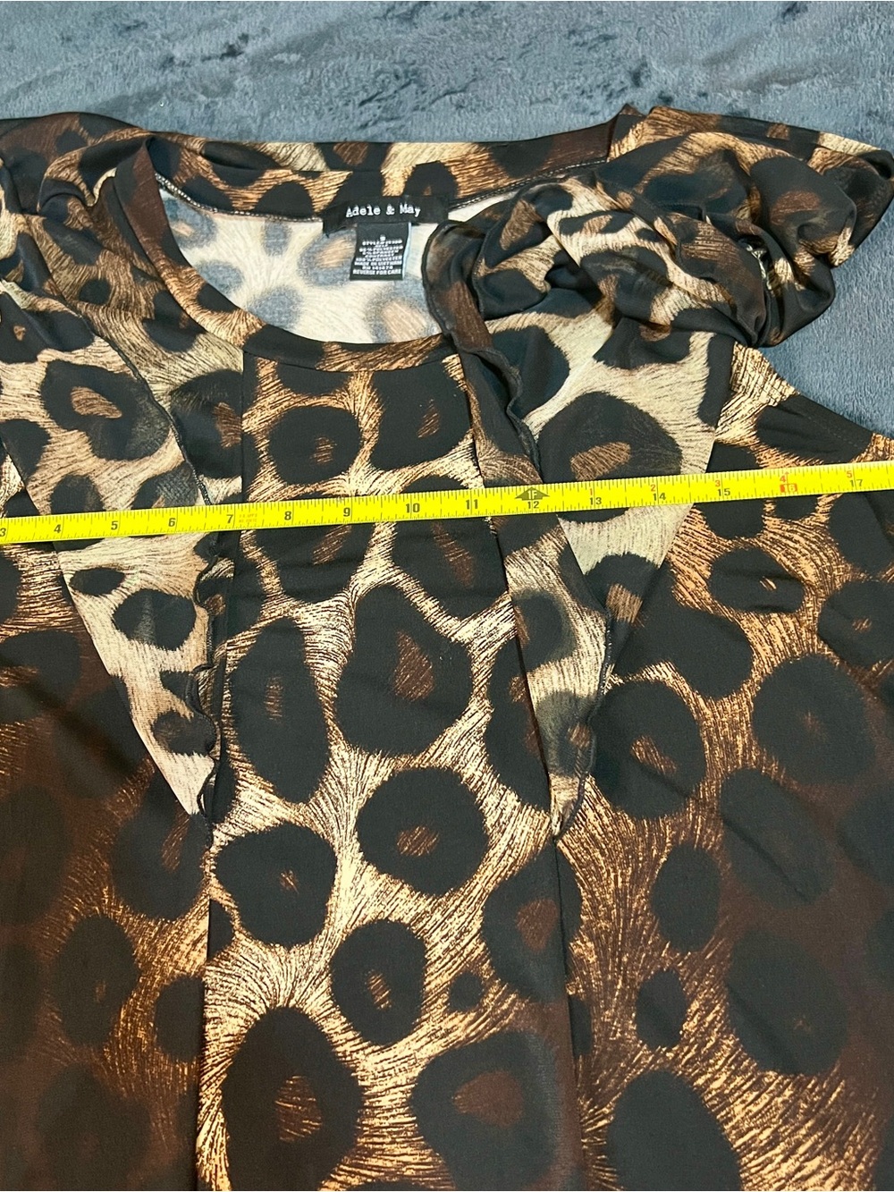 Adele&May Wms Animal Print Sheer Butterfly Flutter Overlay Boho Artsy Top S - Picture 8 of 10